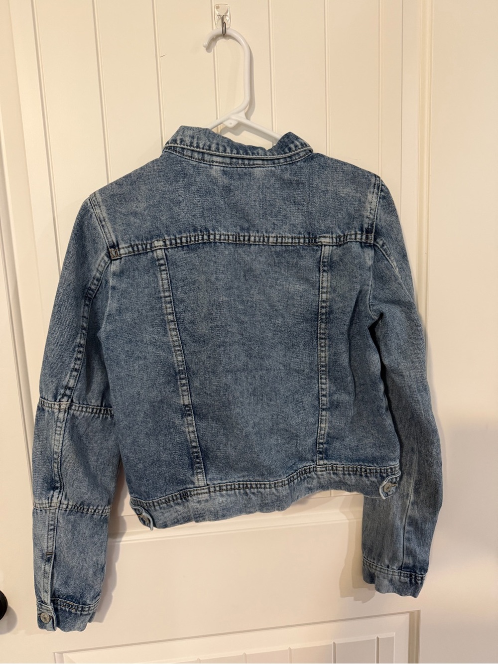 Asymmetrical Blue Denim Jacket - Women - Picture 3 of 3
